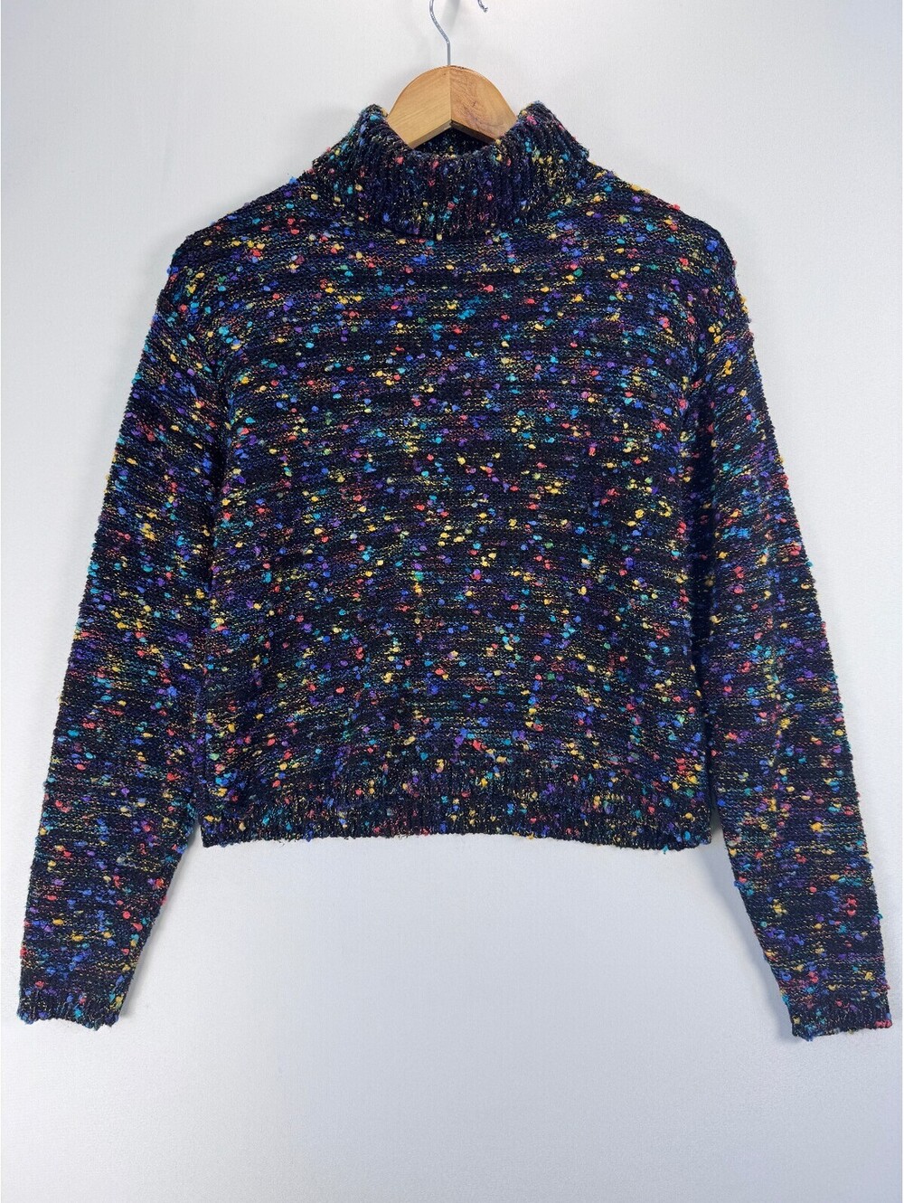 Vintage Y2K Chunky Knit Sweater Womens Code Bleu Large Confetti Granola